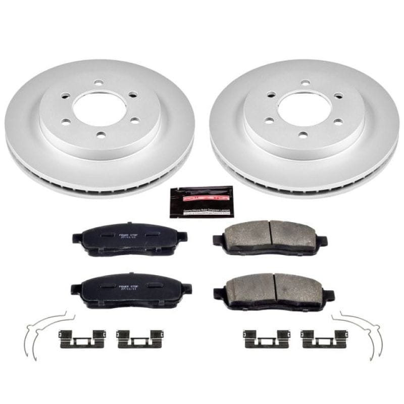 PowerStop — Genuine Geomet Coated Rotor and Low-Dust Ceramic Brake Pad Kit
