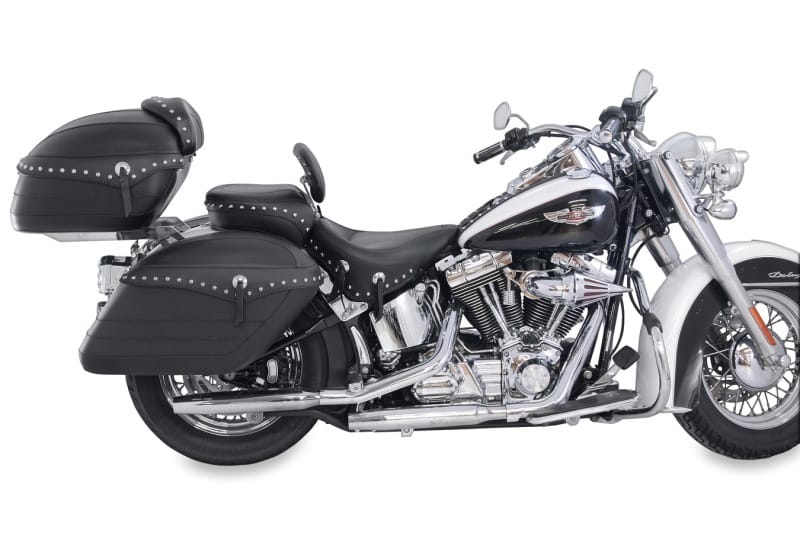 Mustang Motorcycle — Mustang 06-17 Harley Softail Wide Tire(200mm)Wide Tour Solo Seat w/Driver Backrest Studs - Black