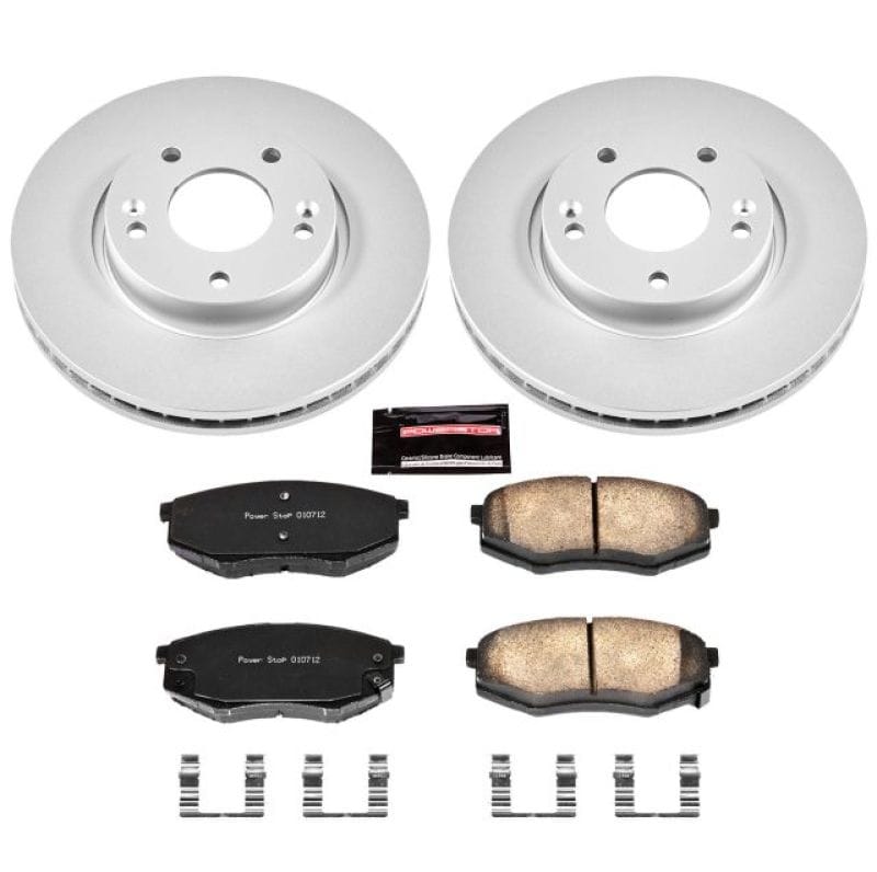 PowerStop — Genuine Geomet Coated Rotor and Low-Dust Ceramic Brake Pad Kit