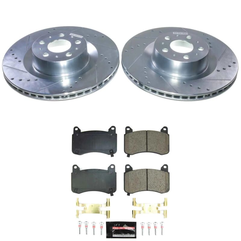 PowerStop — Z23 Daily Driver Carbon-Fiber Ceramic Brake Pad and Drilled & Slotted Rotor Kit