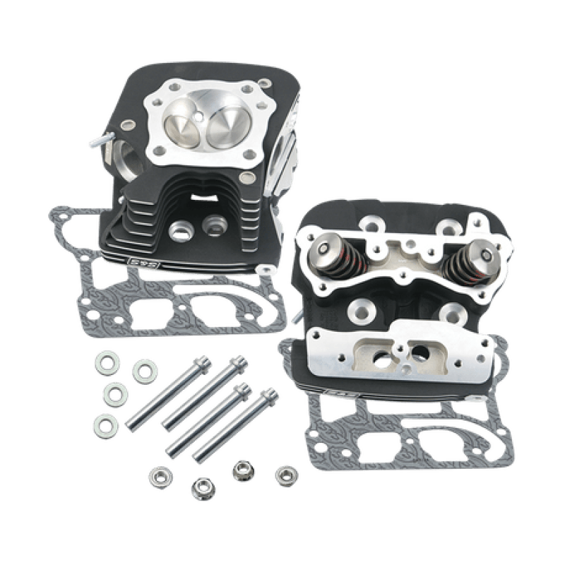 S&S Cycle — S&S Cycle 2006 Dyna 91cc .032in Manifold Surface Cylinder Heads - Wrinkle Black
