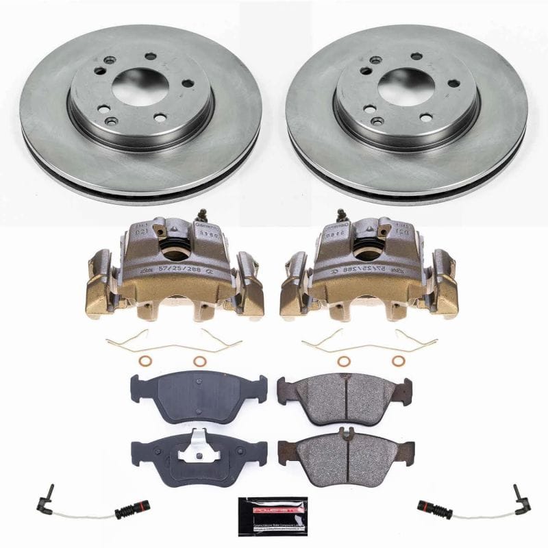 PowerStop — OE Stock Replacement Low-Dust Ceramic Brake Pad, Rotor and Caliper Kit