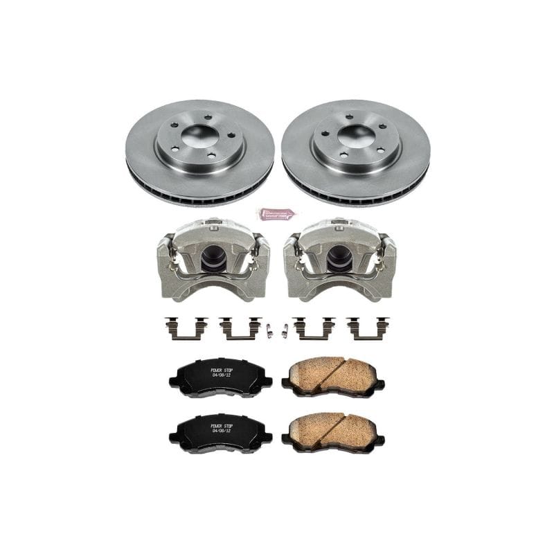 PowerStop — OE Stock Replacement Low-Dust Ceramic Brake Pad, Rotor and Caliper Kit