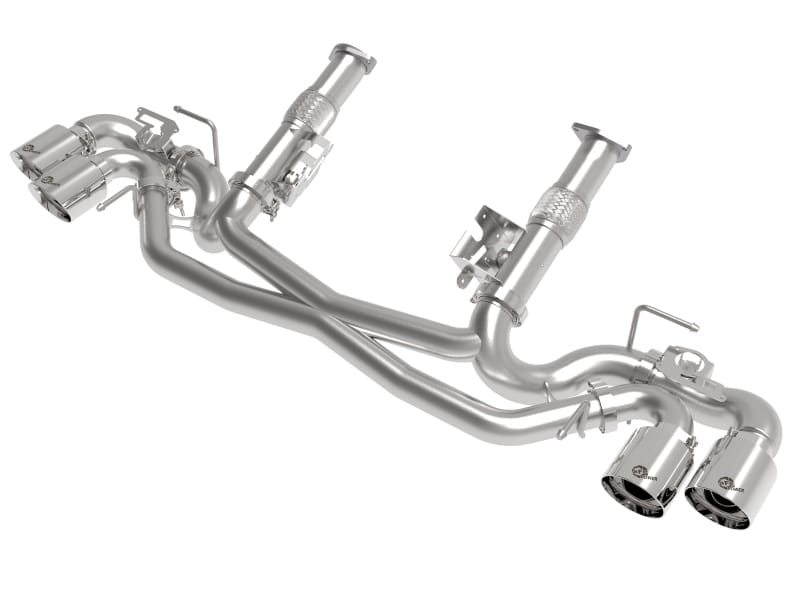 aFe — MACH Force-Xp 304 Stainless Steel Cat-Back Exhaust w/o Muffler Polished (w/ NP