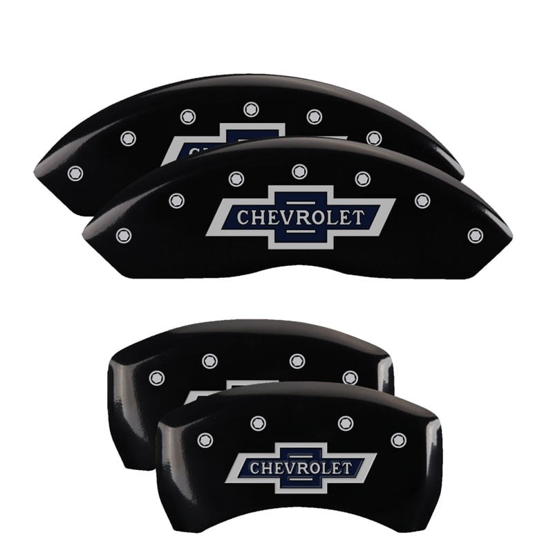 MGP — Set of 4 caliper covers, Engraved Front and Rear: 100 Anniversary logo, Black po