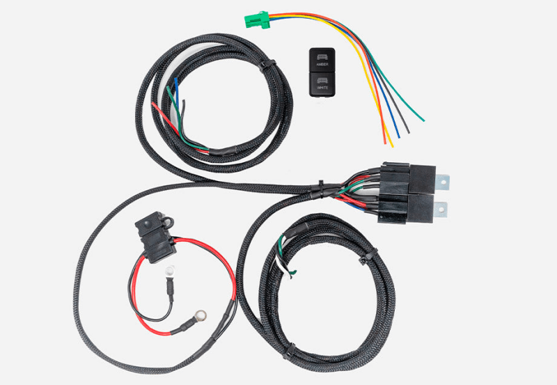 Cali Raised LED — Cali Raised Wiring Harness For Dual Function Light Bar - Square Switch
