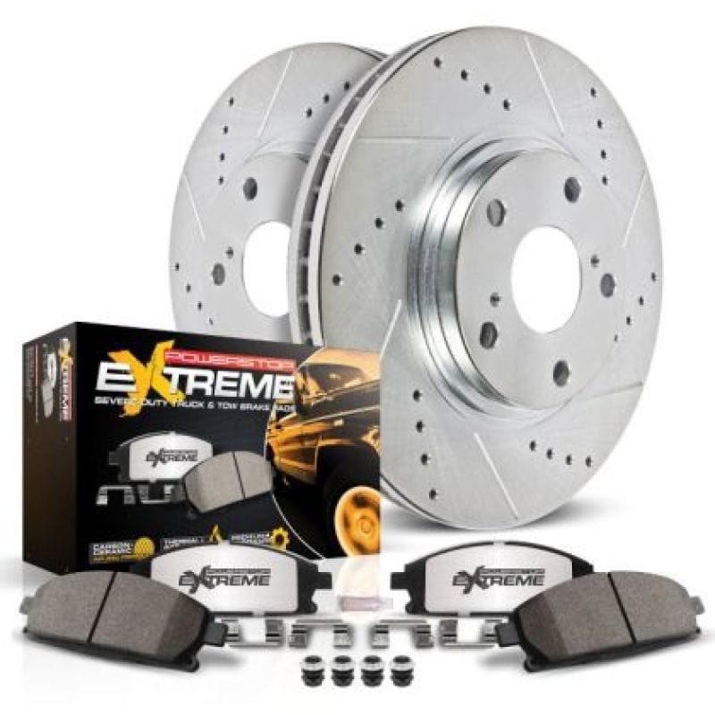 PowerStop — Z36 Truck and SUV Carbon-Fiber Ceramic Brake Pad and Drilled & Slotted Rotor Kit
