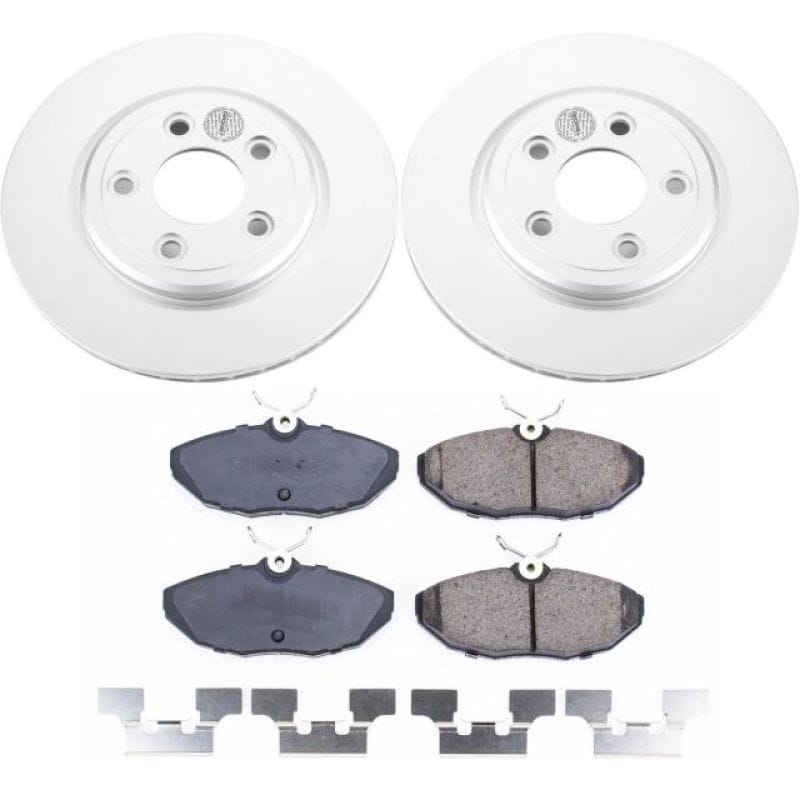 PowerStop — Genuine Geomet Coated Rotor and Low-Dust Ceramic Brake Pad Kit