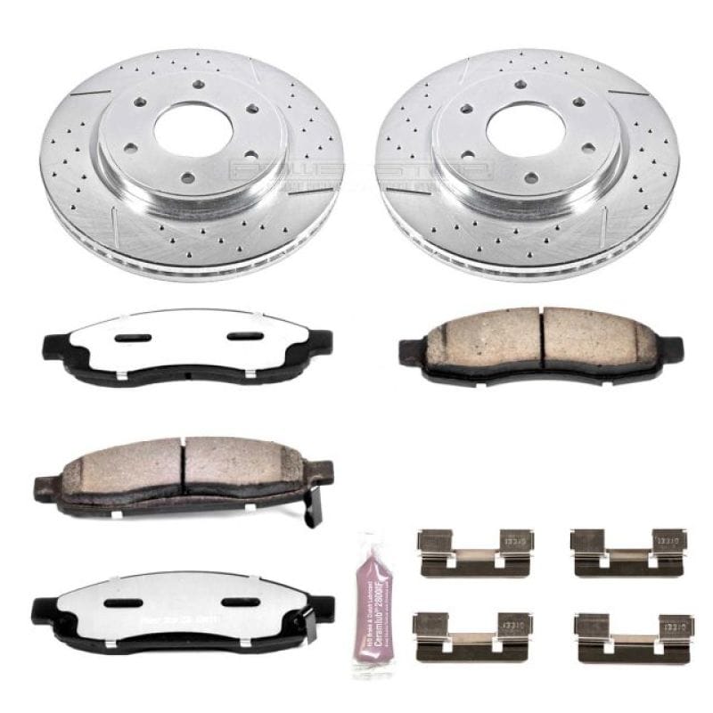 PowerStop — Z36 Truck and SUV Carbon-Fiber Ceramic Brake Pad and Drilled & Slotted Rotor Kit