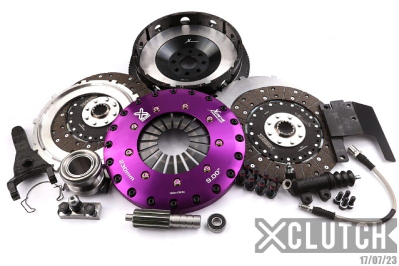 XCLUTCH — Clutch Kit Inc Chromoly Flywheel; 9" Twin Solid Organic Clutch Discs