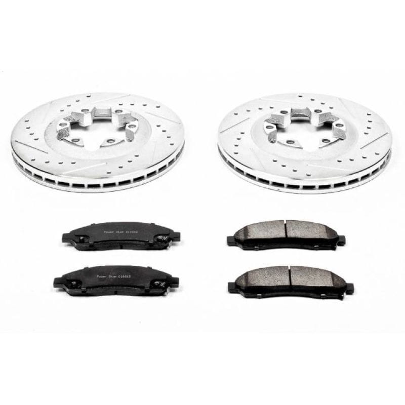 PowerStop — Z23 Daily Driver Carbon-Fiber Ceramic Brake Pad and Drilled & Slotted Rotor Kit