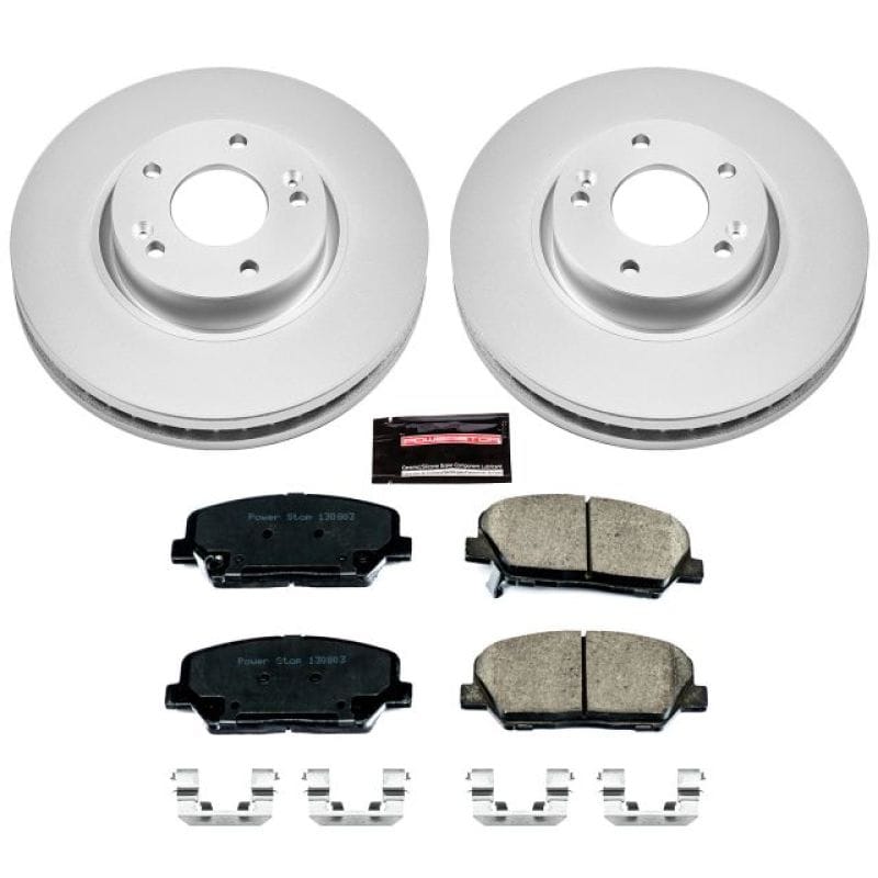 PowerStop — Genuine Geomet Coated Rotor and Low-Dust Ceramic Brake Pad Kit