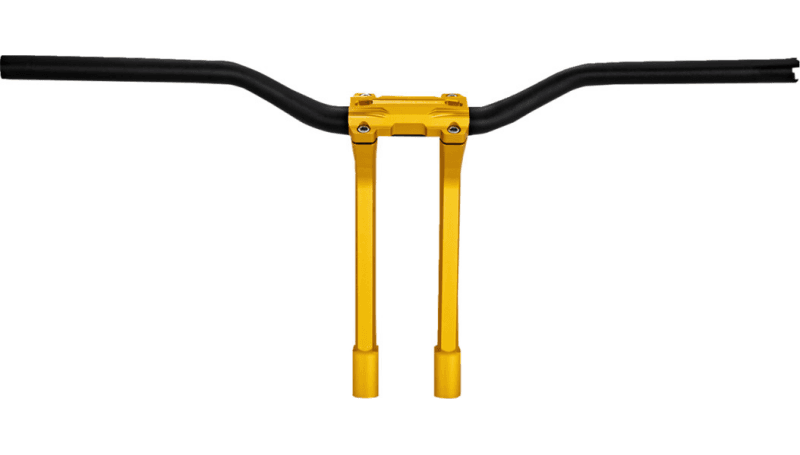 Performance Machine — Performance Machine Phatbar H-Bar Assy, 11-1/2in Riser, 1-1/4in Bar, Int Wire, Gauge Mnt - Gold Ops
