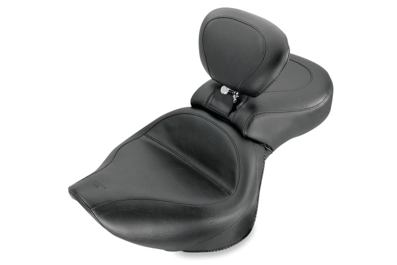 Mustang Motorcycle — Mustang 01-08 Honda VT750DC Spirit Wide Touring 1PC Seat w/ Driver Backrest - Black