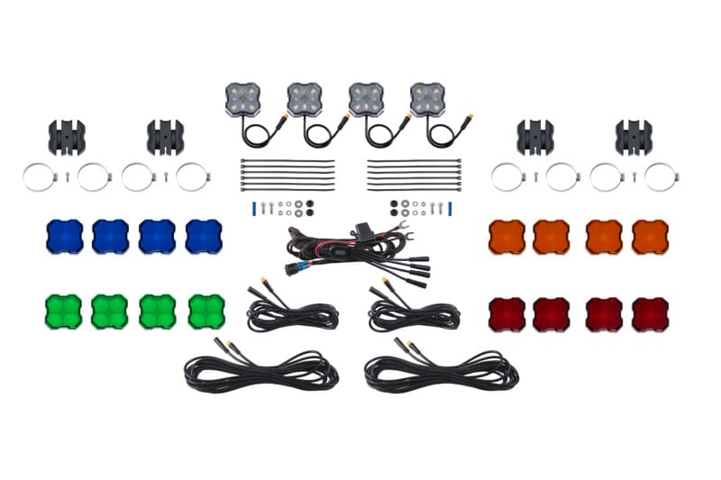 Diode Dynamics — Diode Dynamics Stage Series SXS Rock Light Installer Kit - White Diffused M8 (4-pack)