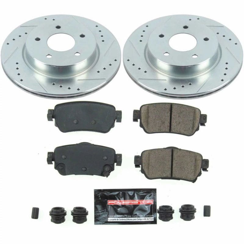 PowerStop — Z23 Daily Driver Carbon-Fiber Ceramic Brake Pad and Drilled & Slotted Rotor Kit