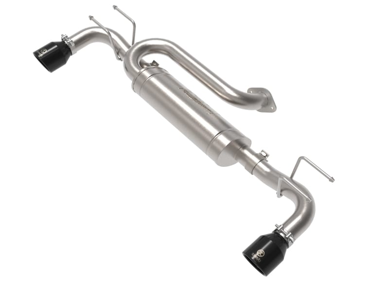 aFe — Takeda 3 IN to 2-1/2 IN 304 Stainless Steel Axle-Back Exhaust w/ Black Tip