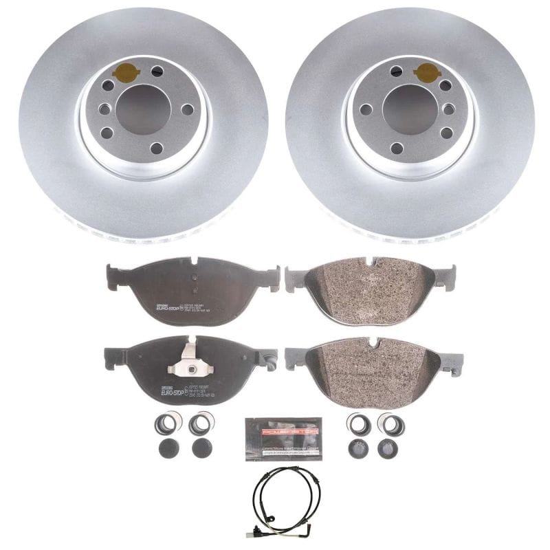 PowerStop — Genuine Geomet Coated Rotors, ECE-R90 Brake Pads + Hardware Kit