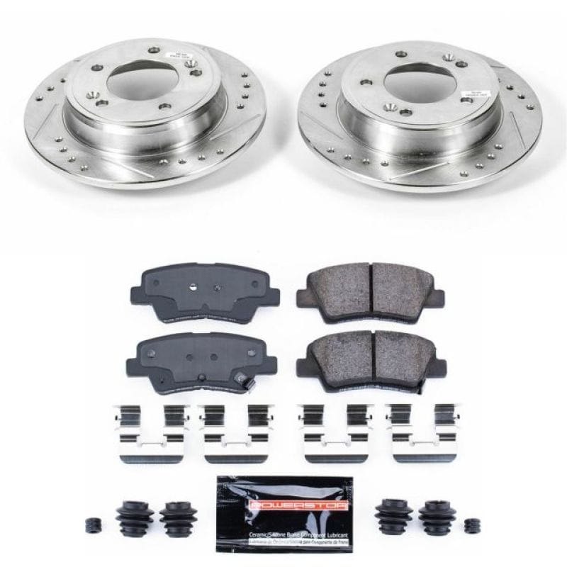 PowerStop — Z23 Daily Driver Carbon-Fiber Ceramic Brake Pad and Drilled & Slotted Rotor Kit