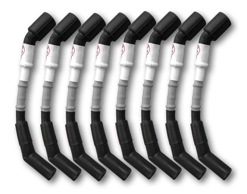 Kooks Headers — 11mm Spark Plug Wires (8 pc. Set). Grey with Black Boots. LSX Car