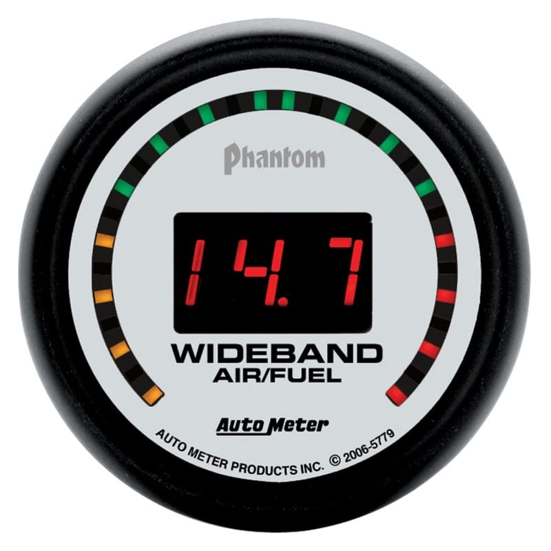AutoMeter — GAUGE, AIR/FUEL RATIO-WIDEBAND, STREET, 2 1/16", 10:1-17:1, DIGITAL, PHANTOM