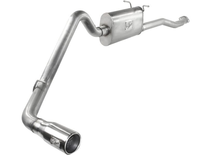 aFe — ATLAS 2-1/2 IN Aluminized Steel Cat-Back Exhaust System w/ Muffler & Polish Ti