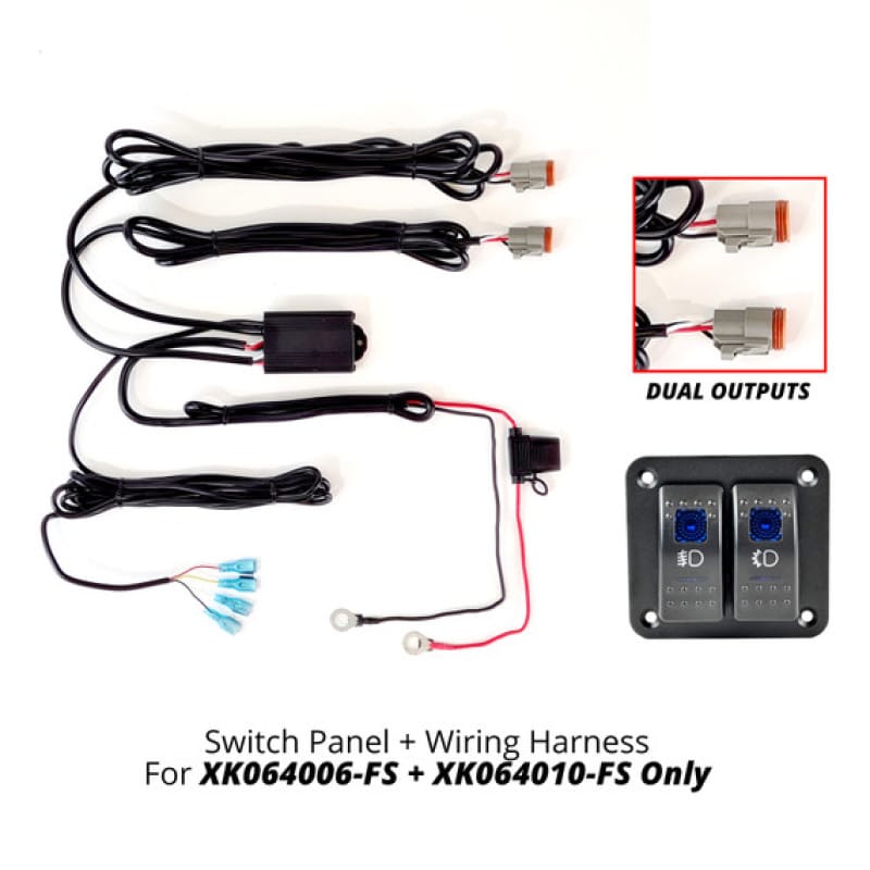 XKGLOW — XK Glow 2 Button Switch Panel + 2 Output Wire for Fog Strobe Combo
