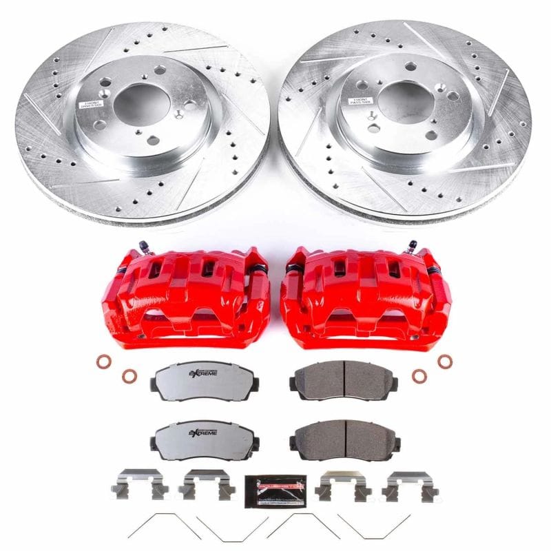 PowerStop — Z26 Street Performance Ceramic Brake Pad, Drilled Slotted Rotor, and Caliper Kit