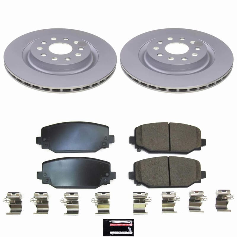 PowerStop — Genuine Geomet Coated Rotor and Low-Dust Ceramic Brake Pad Kit