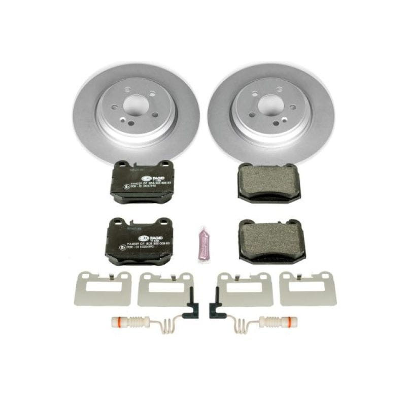 PowerStop — Genuine Geomet Coated Rotors, ECE-R90 Brake Pads + Hardware Kit