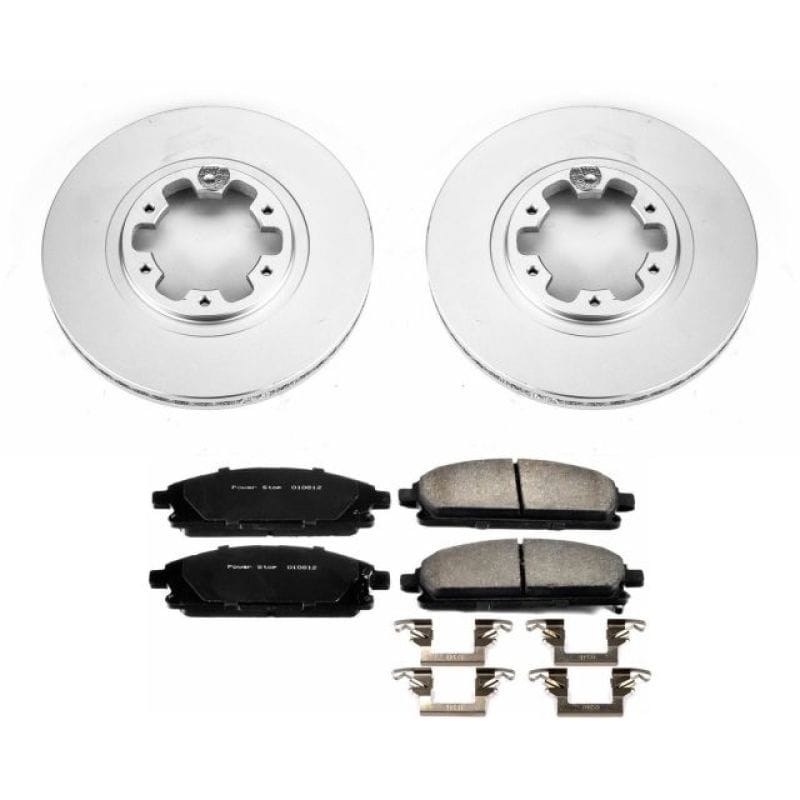 PowerStop — Genuine Geomet Coated Rotor and Low-Dust Ceramic Brake Pad Kit