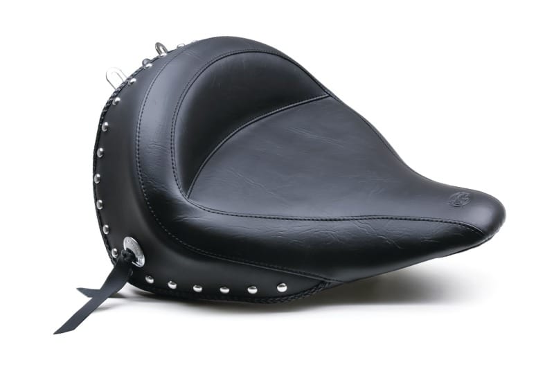 Mustang Motorcycle — Mustang 00-15 Harley Softail Standard Rear Tire Wide Touring Solo Seat w/Studs - Black