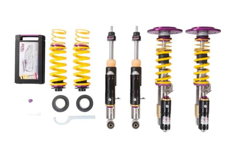 KW — Adjustable Coilovers, Aluminum Top Mounts, Rebound and Low & High Compression
KW Clubsport Kit 3-Way BMW M3 F80, M4 F82