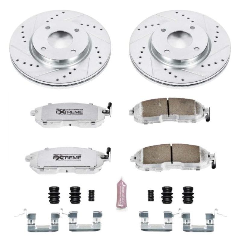 PowerStop — Z26 Street Performance Ceramic Brake Pad and Drilled & Slotted Rotor Kit