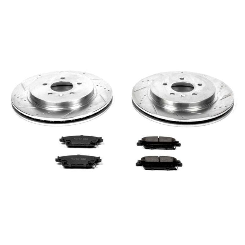 PowerStop — Z23 Daily Driver Carbon-Fiber Ceramic Brake Pad and Drilled & Slotted Rotor Kit