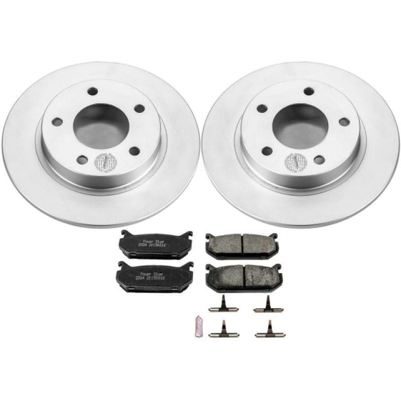PowerStop — Genuine Geomet Coated Rotor and Low-Dust Ceramic Brake Pad Kit