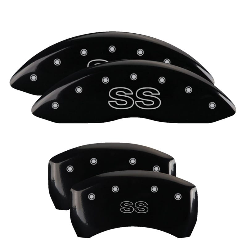MGP — Set of 4 caliper covers, Engraved Front and Rear: Classic/SS, Black powder coat 
