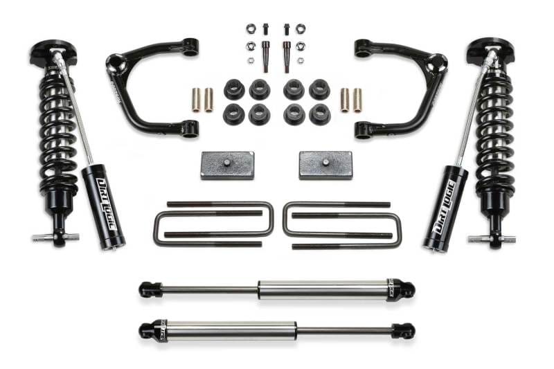 Fabtech — 3" UNIBALL UCA SYS W/ DL 2.5 RESI & 2.25 2019-21 GM C/K1500 P/U DIESEL
Uniball UCA Lift System w/Shocks