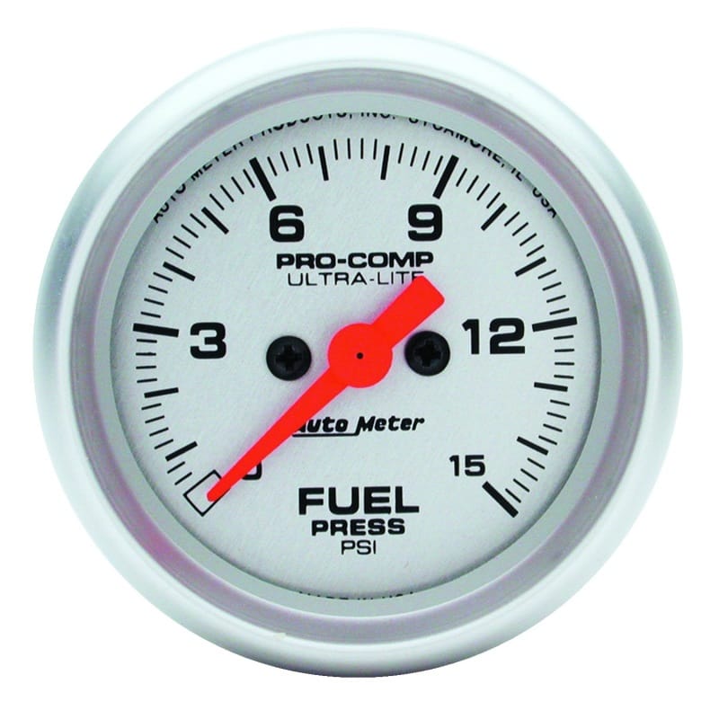 AutoMeter — GAUGE, FUEL PRESSURE, 2 1/16", 15PSI, DIGITAL STEPPER MOTOR, ULTRA-LITE