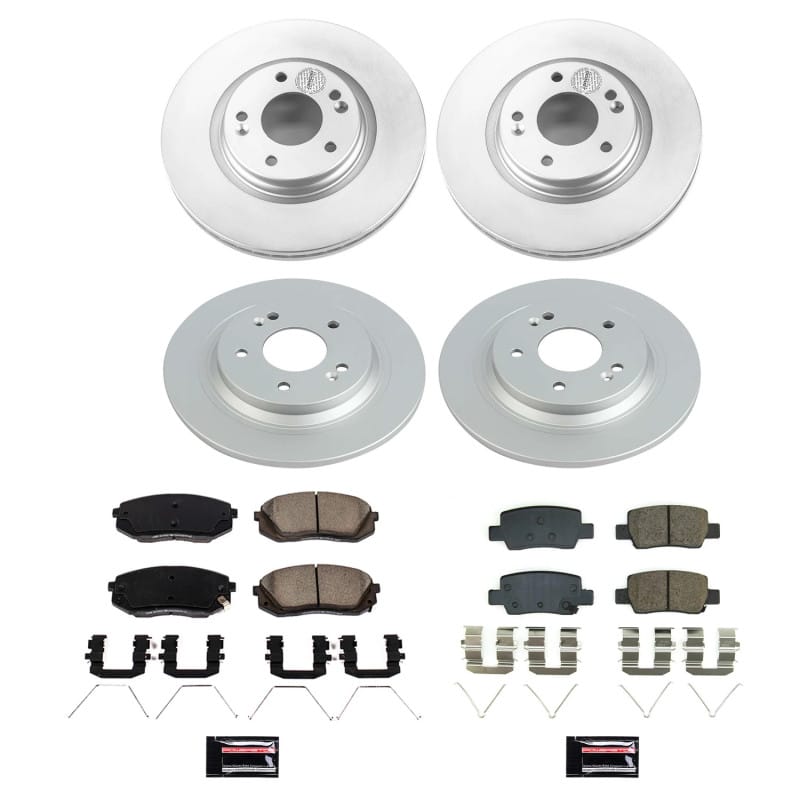 PowerStop — Genuine Geomet Coated Rotor and Low-Dust Ceramic Brake Pad Kit
