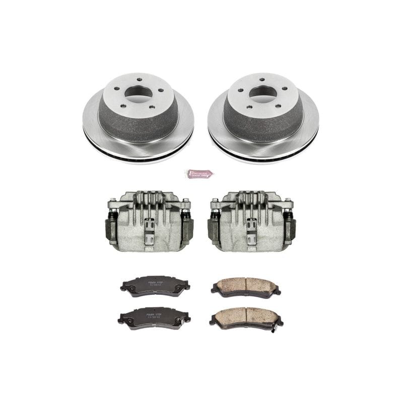 PowerStop — OE Stock Replacement Low-Dust Ceramic Brake Pad, Rotor and Caliper Kit