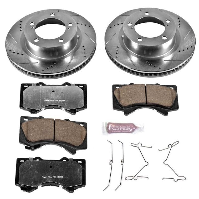 PowerStop — Z36 Truck and SUV Carbon-Fiber Ceramic Brake Pad and Drilled & Slotted Rotor Kit