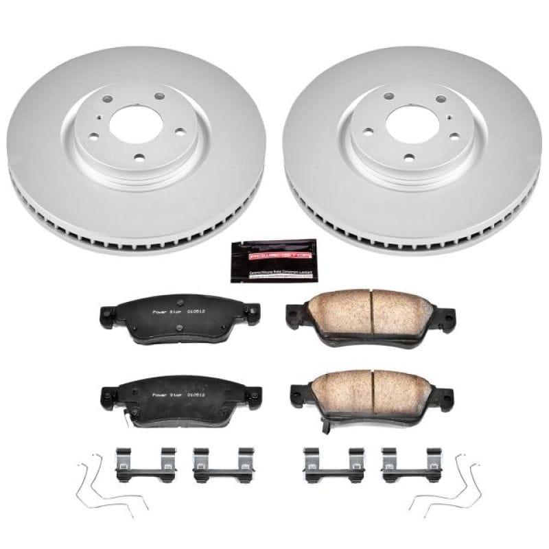 PowerStop — Genuine Geomet Coated Rotor and Low-Dust Ceramic Brake Pad Kit