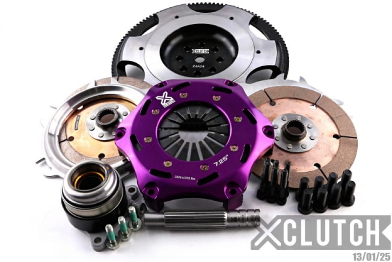 XCLUTCH — Clutch Kit Inc Chromoly Flywheel + HRB; 7  1/4" Twin Solid Ceramic Discs 
