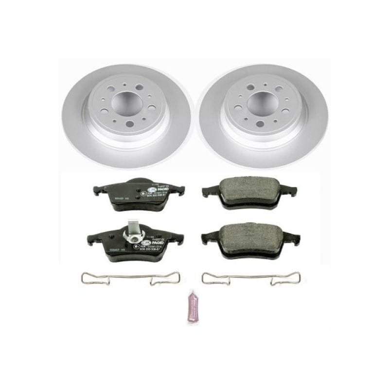 PowerStop — Genuine Geomet Coated Rotors, ECE-R90 Brake Pads + Hardware Kit