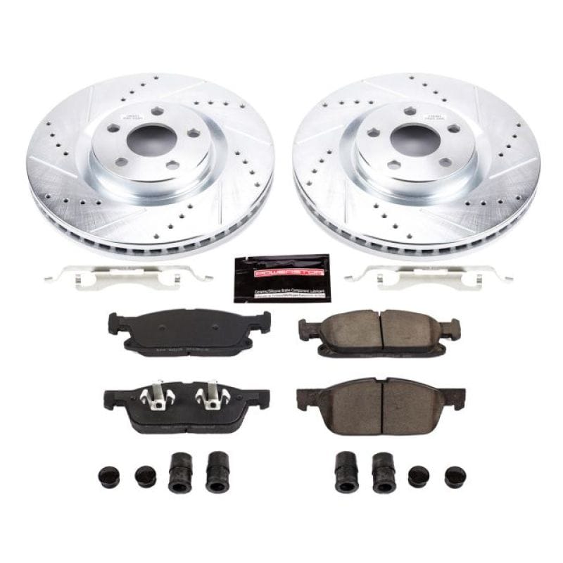 PowerStop — Z23 Daily Driver Carbon-Fiber Ceramic Brake Pad and Drilled & Slotted Rotor Kit