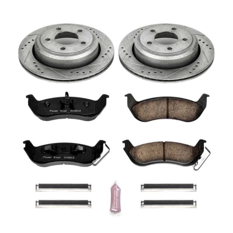 PowerStop — Z23 Daily Driver Carbon-Fiber Ceramic Brake Pad and Drilled & Slotted Rotor Kit