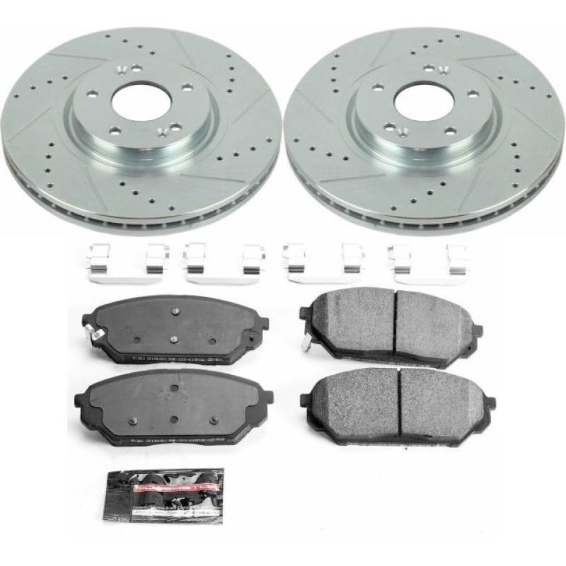 PowerStop — Z23 Daily Driver Carbon-Fiber Ceramic Brake Pad and Drilled & Slotted Rotor Kit