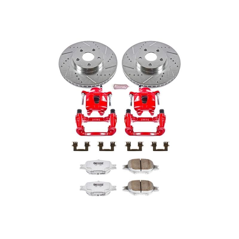 PowerStop — Z26 Street Performance Ceramic Brake Pad, Drilled Slotted Rotor, and Caliper Kit