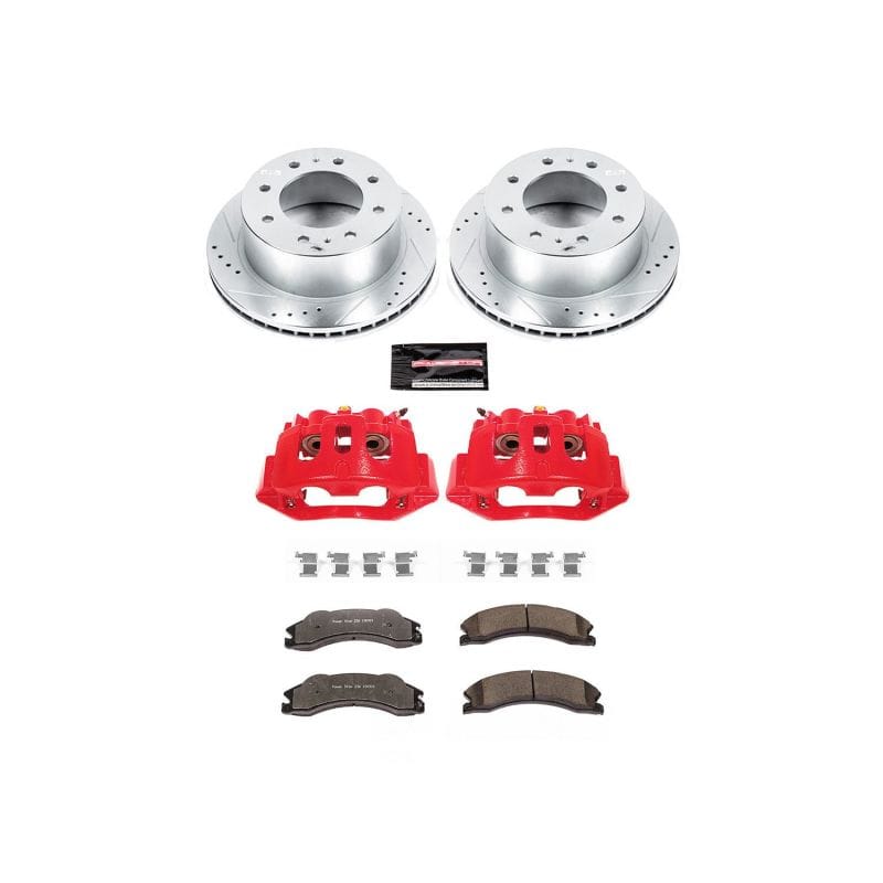 PowerStop — Z36 Truck and SUV Ceramic Brake Pad, Drilled & Slotted Rotor, and Caliper Kit